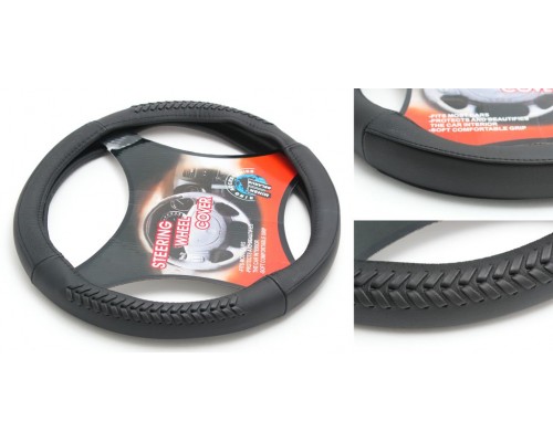 Чехол руля кожа H-8532-M (black) (2)