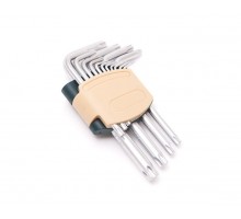 Набор ключей TORX Г-образных, 15пр.(Т6, T7, T8, T9, Т10, Т15, Т20, Т25, Т27, Т30, Т40, Т45, Т50, Т55, Т60)в пластиковом держателе