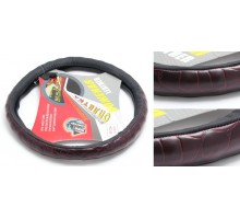 Чехол руля кожа 0244 black/wood-M (10000420)