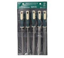 Набор напильников разнопрофильных 5пр.(плоский, треугольный, круглый, полукруглый, квадратный L-320мм), на полотне