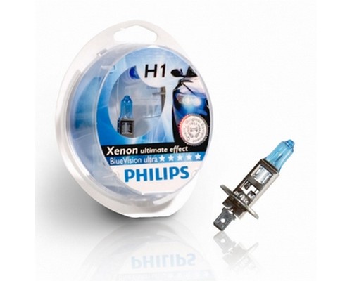Автолампа H1 (55) P14.5s BLUE VISION (2шт+2шт W5W) 12V