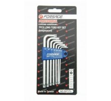Набор ключей TORX Г-образных экстра длинных с отверстием 7пр.(Т10Н,Т15Н,Т20Н,Т25Н,Т27Н,Т30Н,Т40Н) в пластиковом держателе