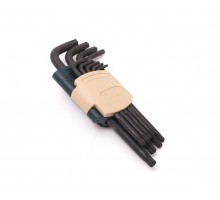 Набор ключей TORX Г-образных длинных с шаром, 9пр. (Т10, Т15, Т20, Т25, Т27, Т30, Т40, Т45, Т50),в пластиковом держателе