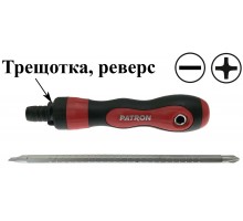 Отвертка телескопическая переставная 2в1реверсивная/T-образная силовая PH2x6мм(3 положения реверса, L:215-300мм), на пластиковом держателе