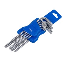 Набор ключей TORX Г-образных длинных 9пр. (Т10, Т15, Т20, Т25, Т27, Т30, Т40, Т45, Т50)в пластиковом держателе