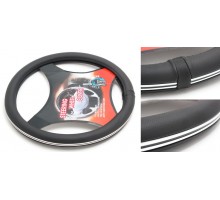 Чехол руля H-8536-M (black+chrome) (A)