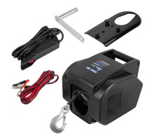 Лебедка электрическая автомобильная 12В, 300W, 900кг (крепление за 