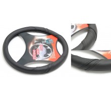 Чехол руля кожа-PU H-8541-M (black) (A)
