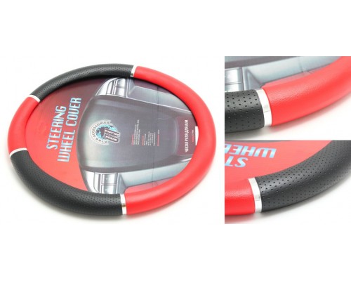 Чехол руля KD-71030RD-M (Black/red)