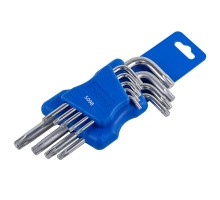 Набор ключей Г-образных TORX 9пр.(Т10, Т15, Т20, Т25, Т27, Т30, Т40, Т45, Т50)в пластиковом держателе