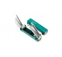 Набор ключей TORX складной, 8пр.(T9, T10, T15, T20, T25, T27, T30, T40 с отверстием)