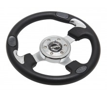 Руль спортивный JY9047H (black/chrome/carb)