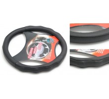 Чехол руля кожа-PU H-8501-M (black) (A)