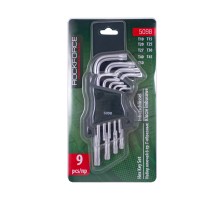Набор ключей Г-образных TORX 9пр.(Т10, Т15, Т20, Т25, Т27, Т30, Т40, Т45, Т50)в пластиковом держателе