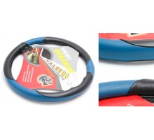 Чехол руля кожа 9731 blk/blue-M (10000230)