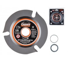 Диск пильный 125х22.2/20/16 мм 3 зуб. по дереву GEPARD (для УШМ, твердоспл. зуб)