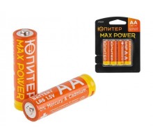 Батарейка AA LR6 1,5V alkaline 4шт. ЮПИТЕР MAX POWER