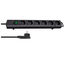 Удлинитель 2м (6 роз., 3.3кВт, с/з, выкл., ПВС) черный Brennenstuhl Comfort-Line Plus (провод 3х1,5мм2, сила тока 16А, с/з - с заземляющим контактом)