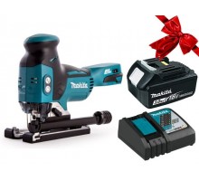 Аккум. лобзик MAKITA LXT DJV 181 Z в кор. + АКЦИЯ (BL1830B + DC18RC) (18.0 В, 1 акк. 3.0 А/ч, Li-Ion, пропил до 135 мм)