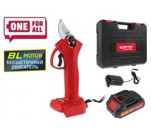 Аккум. секатор WORTEX CBS 2535 ALL1 XLT в чем. БЕСЩЕТ., 18 В, ветки до 25 мм, 1х1.5 А*ч