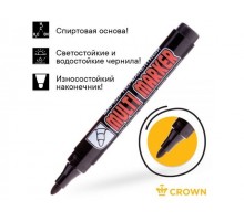 Маркер промышл. перманентный фетровый черный CROWN MULTI MARKER (толщ. линии 3.0 мм. Цвет черный) (CROWN маркеры)