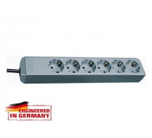 Удлинитель 1.5м (6 роз., 3.3кВт, с/з, ПВС) серебристо-серый Brennenstuhl Eco-Line (провод 3х1,5мм2, сила тока 16А, с/з - с заземляющим контактом)
