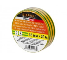 Изолента ПВХ 18ммх20м желто-зеленая STARTUL PROFI (ST9046-7) (130 мкм)