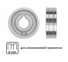 Ролик подающий ф 30/10 мм, шир. 10 мм, проволока ф 0,8-1,0 мм (U-тип) (для мягкой проволоки: алюминий) (SOLARIS)