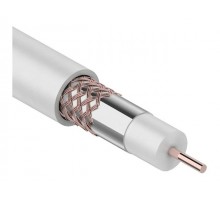 Кабель RG-6U+Cu (75 Ом), Cu/Al/Cu (1,0/Al/48х0,12 мм) 64%, (бухта 100 м), белый REXANT