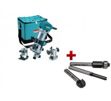 Фрезер кромочный MAKITA RT 0700 CX2 + аксессуары + АКЦИЯ Набор фрез 3 шт. D-70459 (710 Вт, цанга 8 мм, 30000 об/мин, регул. об.)