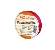 Изолента ПВХ 0,15х19мм Красная 20м TDM