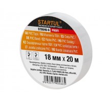 Изолента ПВХ 18ммх20м белая STARTUL PROFI (ST9046-6) (130 мкм)