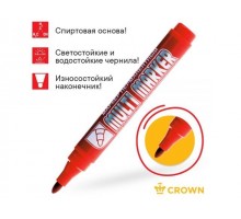 Маркер промышл. перманентный фетровый красный CROWN MULTI MARKER (толщ. линии 3.0 мм. Цвет красный) (CROWN маркеры)