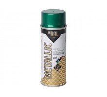Лак на акриловой основе зеленый INRAL METALLIC SPRAY 400мл (Цвет зеленый.)