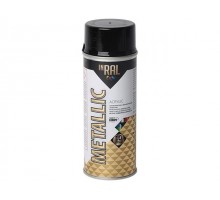 Лак на акриловой основе черный INRAL METALLIC SPRAY 400мл (Цвет черный.)