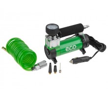 Компрессор автомобильный ECO AE-016-1 (12 В, 150 Вт, 40 л/мин, 10 бар (манометр 7 бар), съемный спир. шланг, сумка)