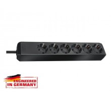 Удлинитель 1.5м (6 роз., 3.3кВт, с/з, ПВС) черный Brennenstuhl Eco-Line (провод 3х1,5мм2, сила тока 16А, с/з - с заземляющим контактом)