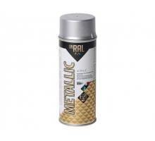 Лак на акриловой основе серебряный INRAL METALLIC SPRAY 400мл (Цвет серебряный.)