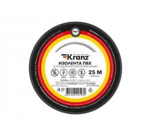 Изолента ПВХ KRANZ 0.13х19 мм, 25 м, черная