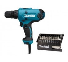 Дрель-шуруповерт MAKITA DF 0300 в кор. + набор бит (11 шт.) (320.0 В, 2 скор., 56 Нм, 1500/450 об/мин)