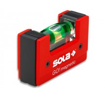 Уровень 68 мм 1 глазок пластм. GO! magnetik  (SOLA) Магнитный (Карманный магнитный уровень без держателя на пояс. Подсветка глазка.)