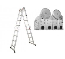 Лестница алюм. многофункц. 4х5 ступ. (стрем.-280см, лестн.-570см) 15,2кг STARTUL (ST9722-05) (усиленное шарнирное соединение)