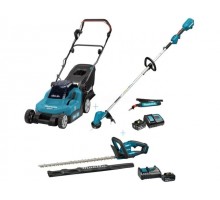 Комплект газонокосилка аккум. MAKITA LXT DLM382Z + DUH606RF+  DUR192LSF (18.0 В, 2 акк., Li-Ion, шир. 38 мм, травосборник 40 л)