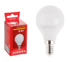 Лампа светодиодная G45 ШАР 9Вт 230В E14 2700K AURORA