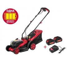 Газонокосилка аккумуляторная WORTEX CLM 3536 ALL1 XLT 18В+18В, 2акб, 4 Ач, шир.340 мм (выс. 30-80 мм, пластм. корпус, травосборник 35)