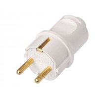 Вилка (с/з, 16А, 250В) белая, BYLECTRICA