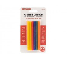 Клеевые стержни d=7,4 мм, L=100 мм, цветные (упак. 12 шт.) (блистер) REXANT