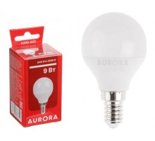 Лампа светодиодная G45 ШАР 9Вт 230В E14 4500K AURORA