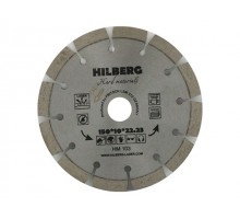 Алмазный круг 150х22,23 мм по ж/бетону Hard Materials HILBERG (Лазерная сварка. Обрабатываемый материал:кирпич, керамогранит, армированный бетон, бето