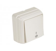Выключатель 1-клав. проходной (с подсветкой, открытый) кремовый, BRON, MUTLUSAN (10 A, 250 V, IP 20)